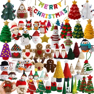 77 Christmas Amigurumi Crochet Patterns PDF Bundle – Cute Holiday Ornaments, Santa, Reindeer, Snowman, Tree, Keychains DIY Tutorial