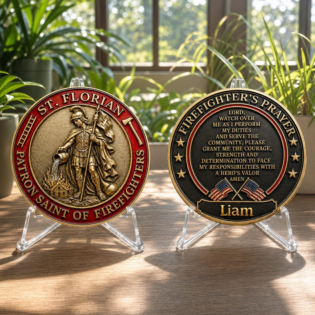 Token Fireman Firefighter Challenge Coin Personalized Gift, Custom Name Fireman Coin ...
