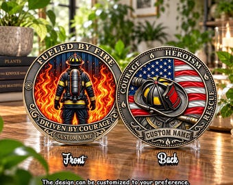 Personalized Firefighter Challenge Coin: Custom Name Collectible