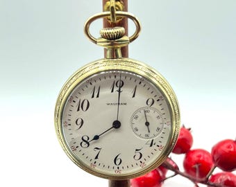 Rare 1917 Waltham Pocket Watch with Second Hand in 3 o'clock Position