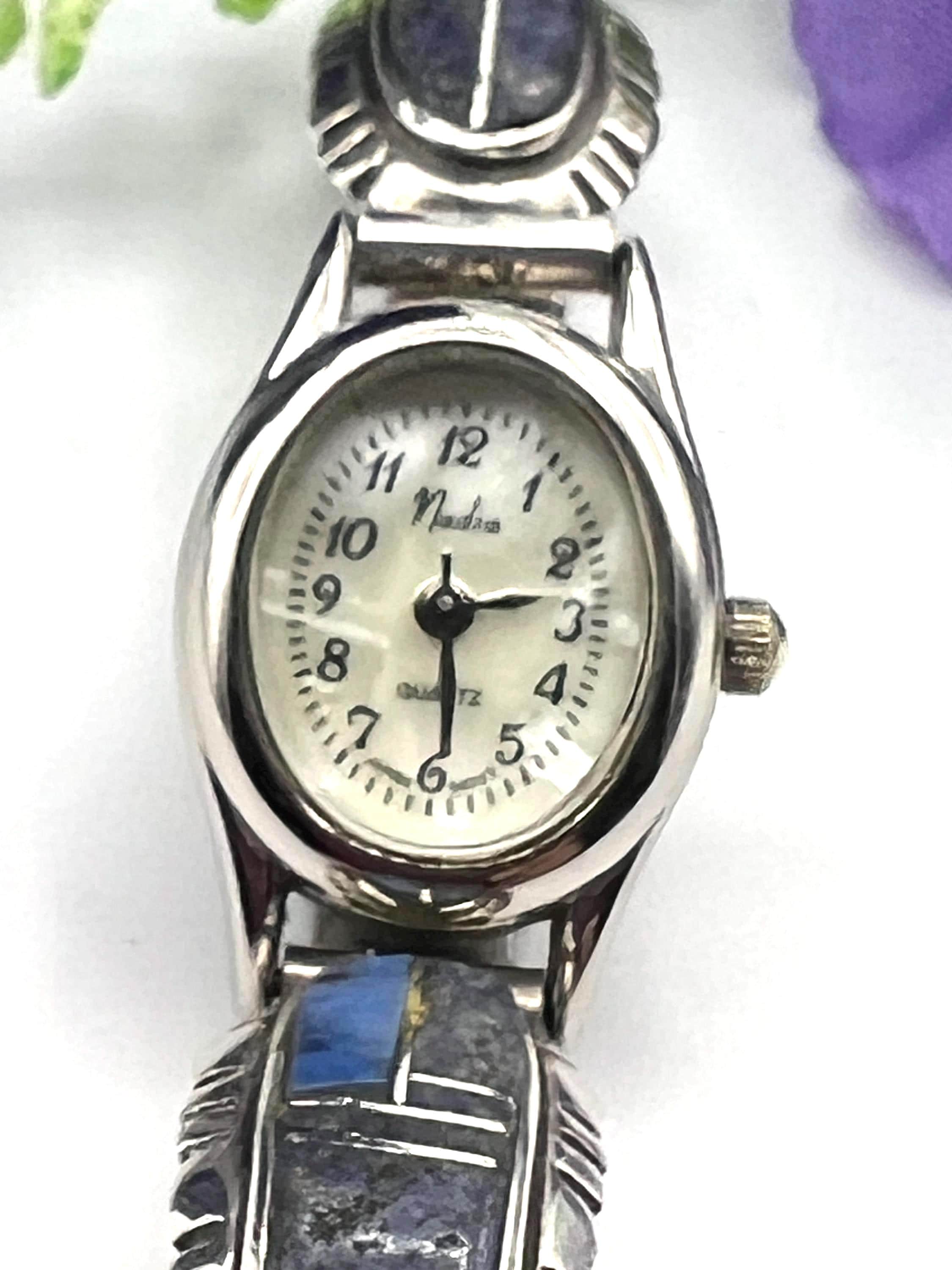 Vintage Nadia Quartz Watch With Native American Sterling  display picture 2