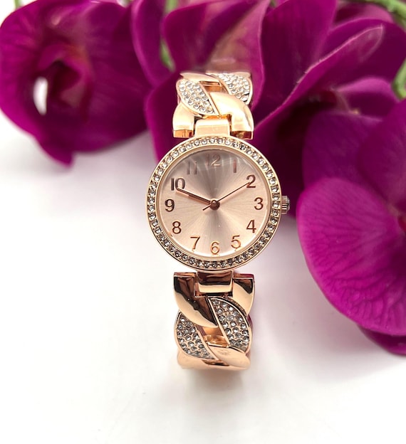 Rose Gold Crystal Women\'s Bracelet Watch - Elegant Sparkle il_fullxfull.7050424959_5njm.jpg main image 4
