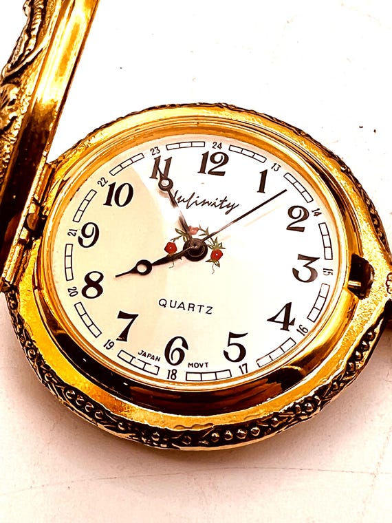 Infinity Railroad Pocket Watch, Gold Tone Case, Quart… - Gem