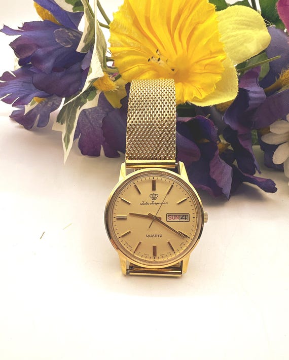 Rare Vintage Jules Jurgensen Ladies Wrist Watch - Gold Mesh  display picture 1