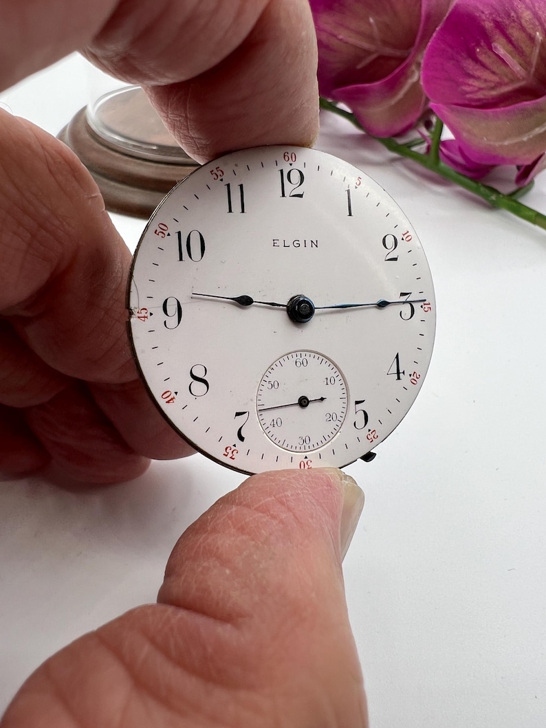 1908 Elgin Pocket Watch Movement – 15 Jewels, Size 18s (For Restoration) image 10