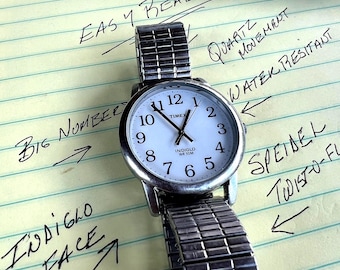 Orologio da polso da uomo Timex Indiglo "Easy Reader", color argento