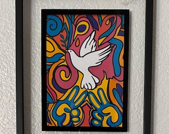 Peace Up limitierte Auflage gerahmt 5x7 Druck