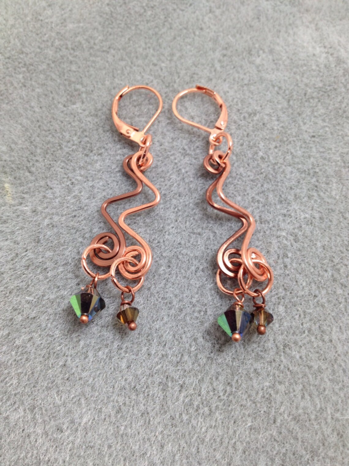 Hand Formed and Hammered Copper Wire Earrings Etsy
