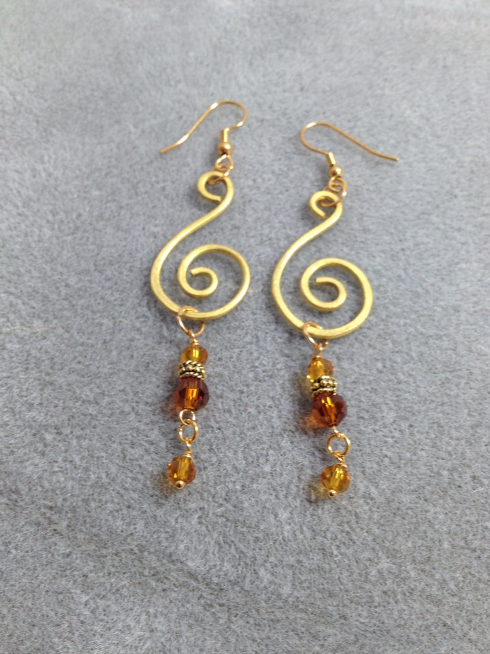 Hammered Brass Wire Earrings Etsy