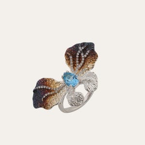 Butterfly Wings Rings, Butterfly Wing Topaz Ring, Butterfly earrings, Sterling Silver Stud Earrings, Gift for her, Butterfly Jewelry Set