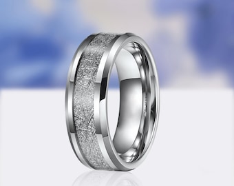 Wolfram Meteorit Ring, Herrenring, Herrenring, personalisierter Ring