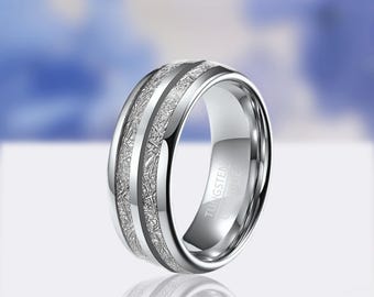 Wolframring, Meteoritring, Herrenring, Wolframring, Herrenring, Wolframband, Meteoritring, personalisierter Ring für Männer
