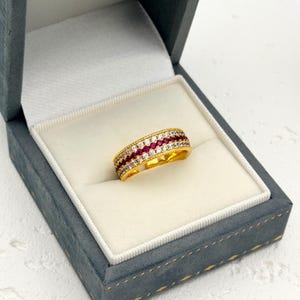 Ruby CZ Ring | Adjustable Gold Band