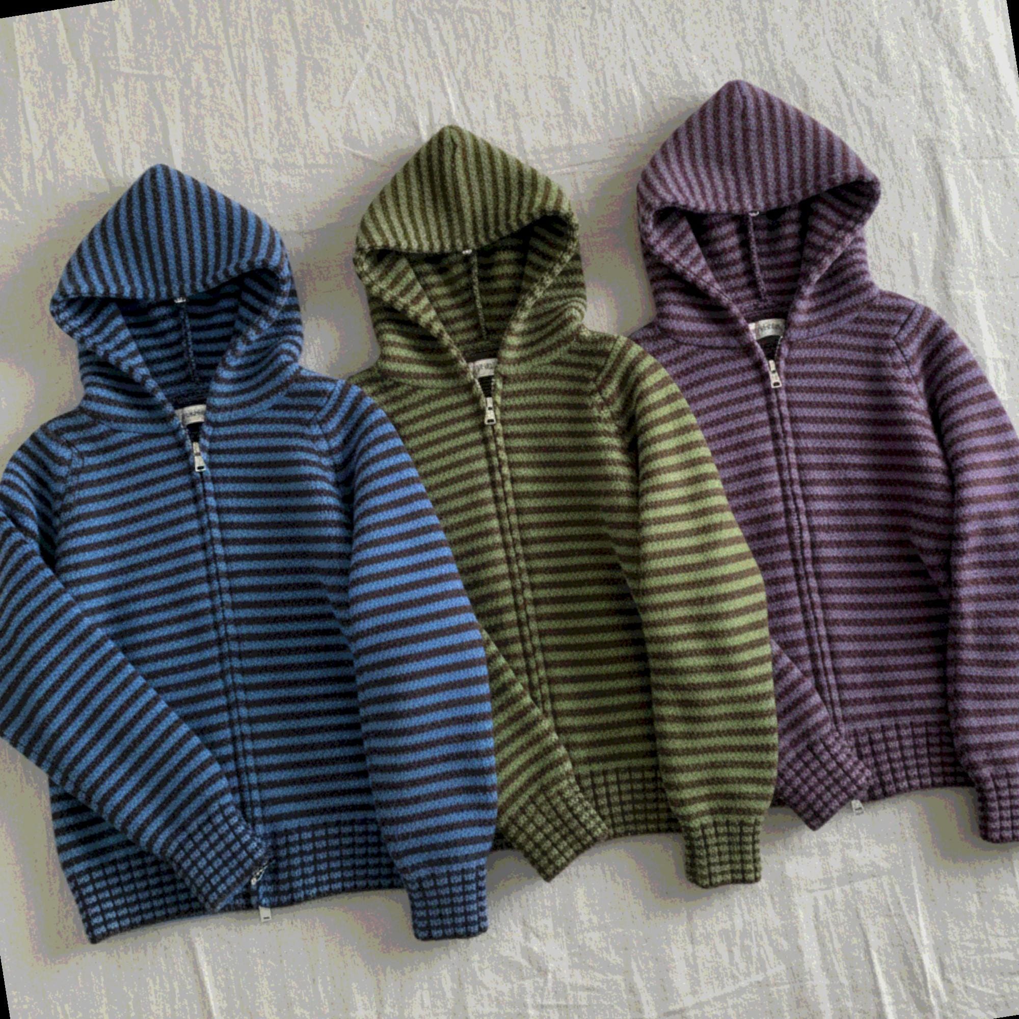 Double Zipper Y2k Knitted Hoodie: Unisex Striped Streetwear Winter 