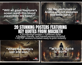 Macbeth Key Quote  Posters: GCSE English Classroom Decor as PDF Digital Download