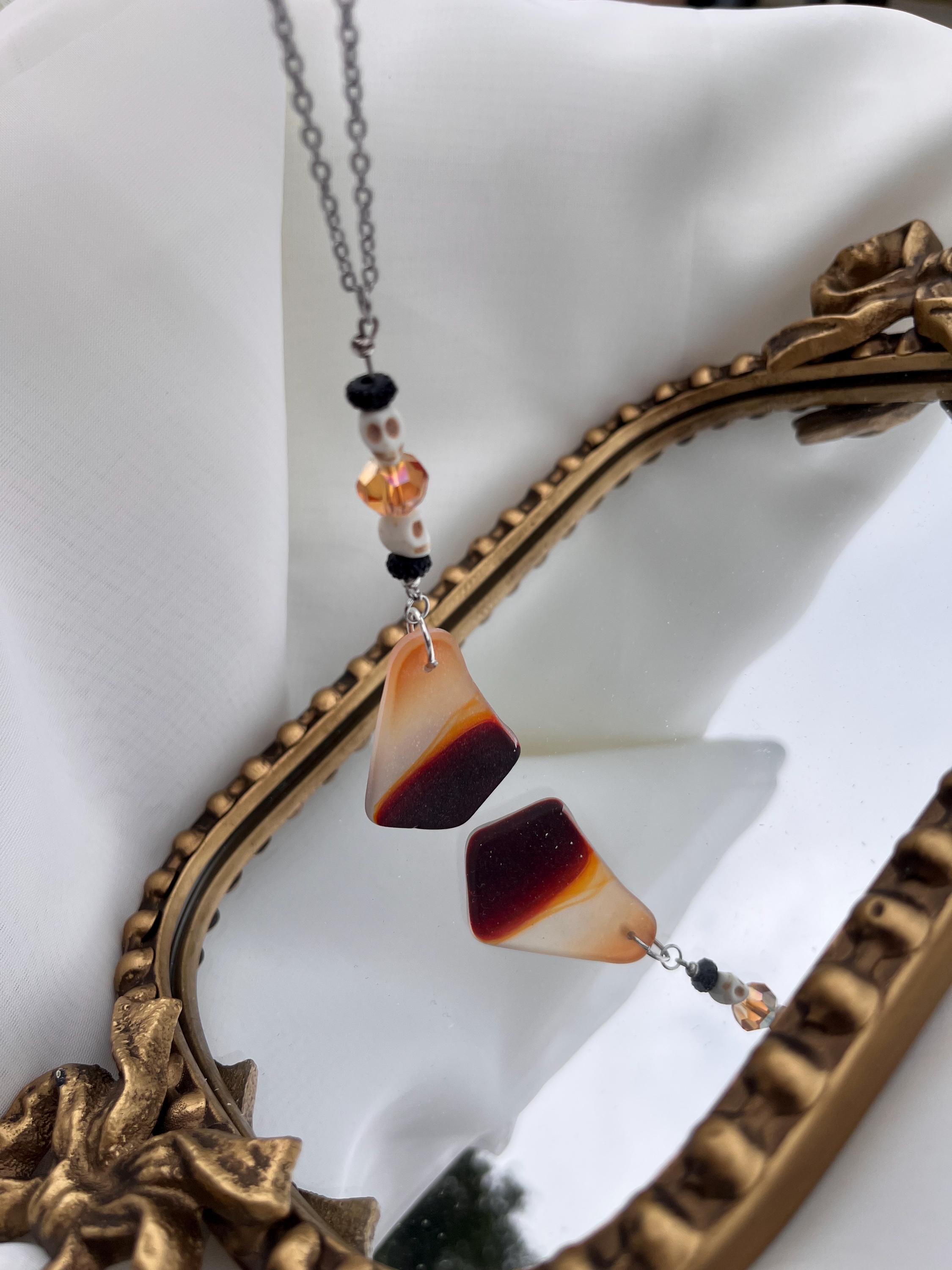 thumbnail image 2 of New Fashion Black Enamel Skull Bow Crystal Pendant Necklace For Women - Alloy & Rhinestone 2 of 3