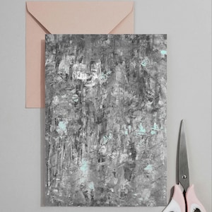 Cueva Greystone – Hoja de collage/efímera abstracta pintada a mano para diario y técnicas mixtas (descarga digital)