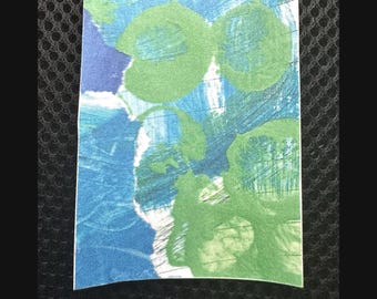Tidepool Worlds Mini Kunstkarte • Abstraktes Mixed Media Original (2.5x3 inches) -007