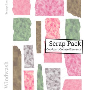 Windwash Mini Mix Scrap Pack – Painterly Collage Fodder (Digital Download)