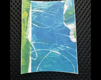 Tidepool Worlds Mini Art Card • Abstract mixed media-origineel (2,5 x 3 inch) -005
