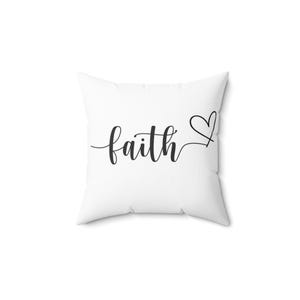 Faith-Inspired Throw Pillow, Home Decor, Gift for Her, Cozy Living Room Accent, Inspirational Gift, Modern Cushion