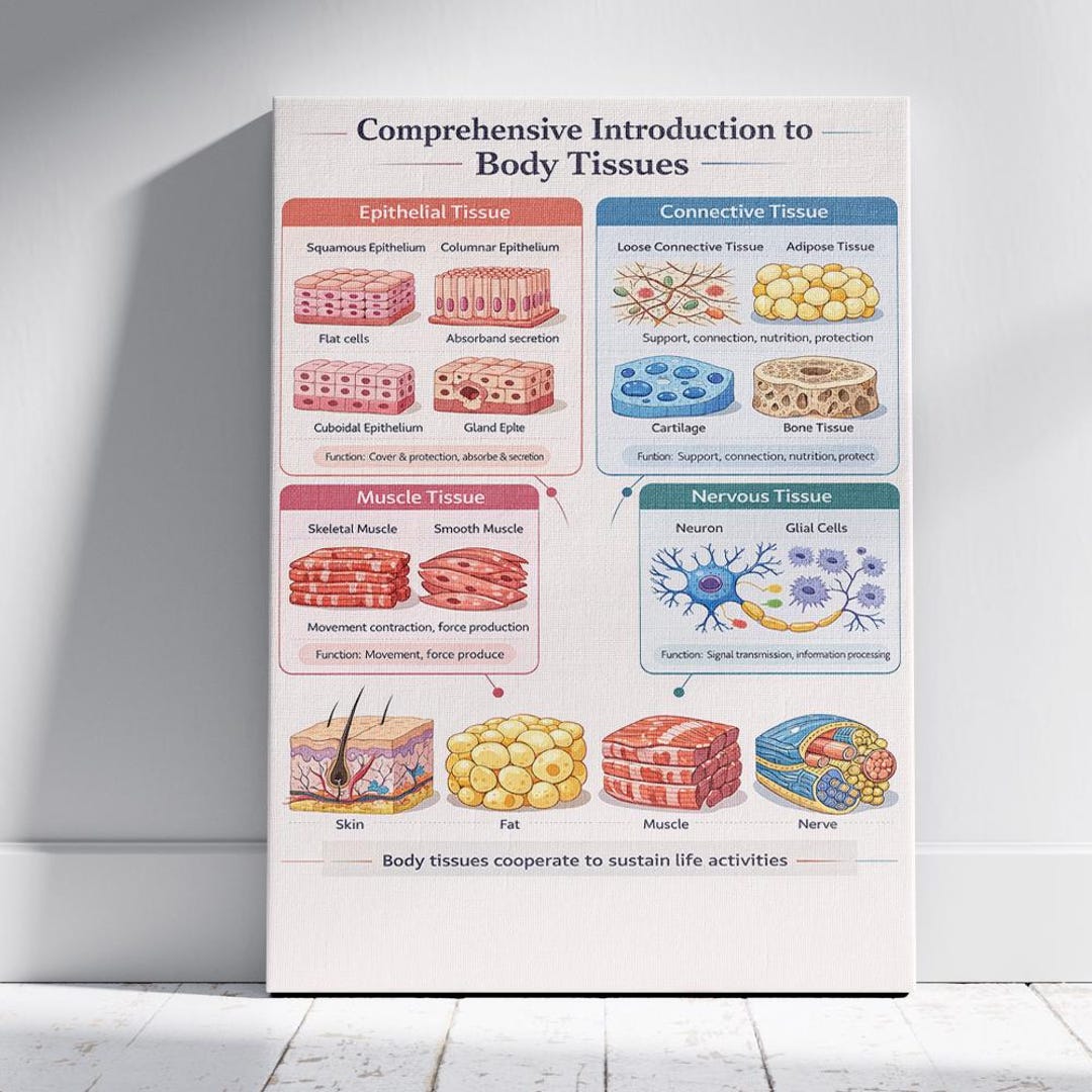 Human Body Tissues Chart Wall Art, Educational Anatomy Diagram - Etsy.de