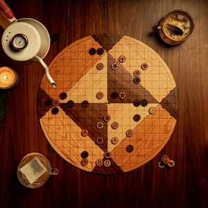 Handcrafted Pai Sho Board Game: Avatar Inspired, Laser Engraved Wood