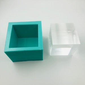 4&quot; x 4&quot; x 4&quot; Cube Silicone Mold / Resin Mold / Shiny Block Mold / Soap Loaf Mold / Concrete Mold / 4 inch Deep Pour Mold