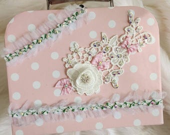 Roze koffer voor strikken poppen haaraccessoire