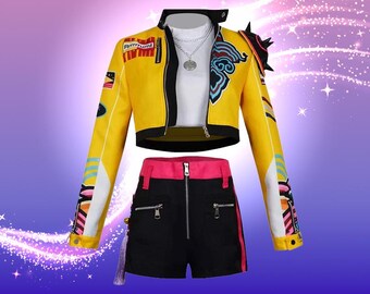 Costume De Chanteuse Pop Hunters - Déguisement Fille Avec Veste, Short, Perruque, Accessoires, Pour Halloween, Carnaval, Scène - 6