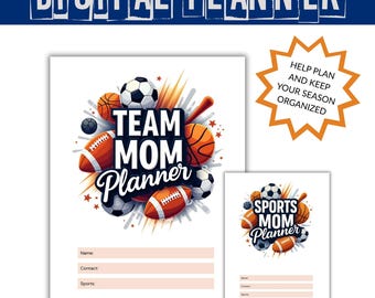 Sports Mom Digital Planner | Team Mom Season Organizer | Game Day, Carpool, Budget & Contact Sheet | Snack Schedule | Multi Sport Organizer