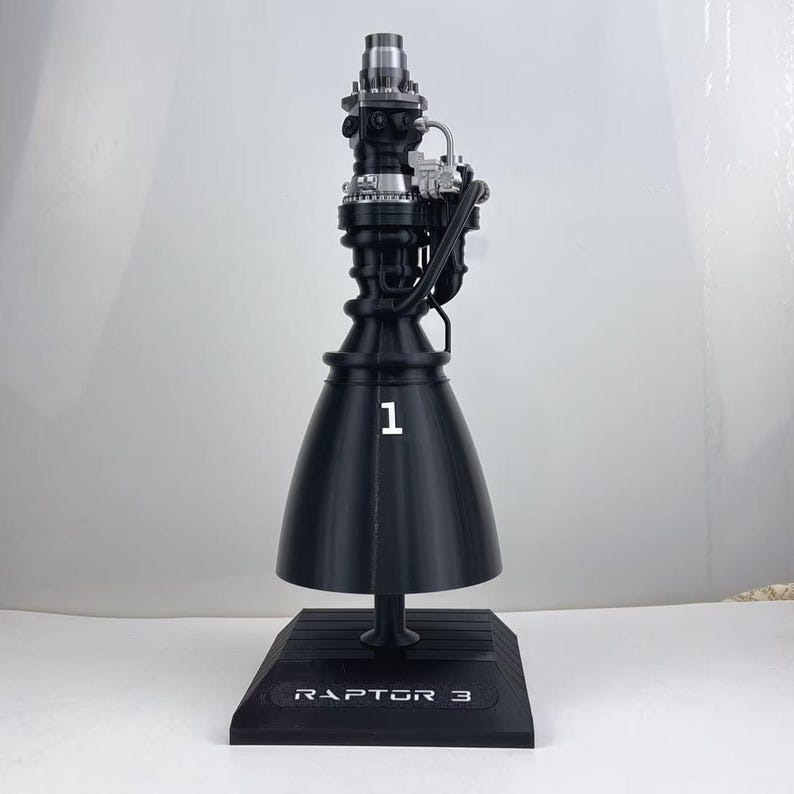 Spacex Raptor Engine 3D Model: Starship & Falcon 9 Rocket Display ...