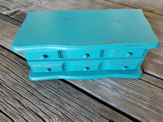 Jewelry Box/  Handpainted/ Shabby Chic/ Cottage C… - image 1