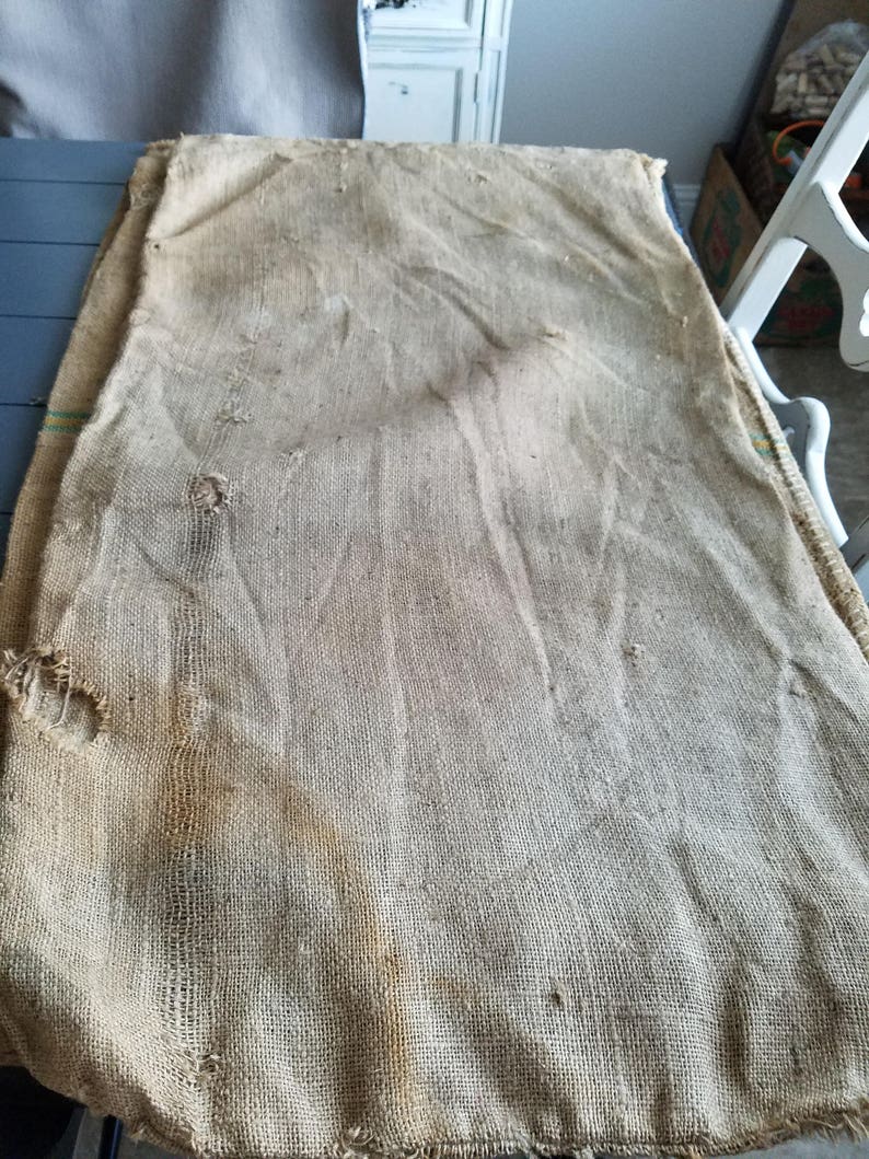 Burlap Sack Vintage/Feed Sack/ Feed Sack/ Gunny Sack/Rustic Decor/ Wedding Decor/ Price refects 5 Dollars Off image 4