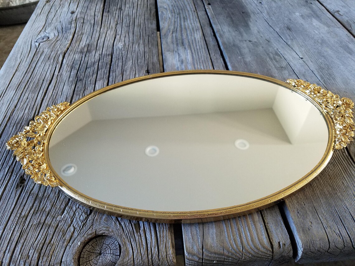 Matson Filigree Vanity Tray/vintage Mirror/makeup Etsy