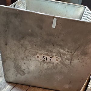 Vintage Frank D. Cohan Metal Locker Basket: Industrial Organizer