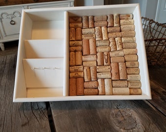 Mail Sorter/Bulletin Board/Message Center/Organization/Wine Cork Art/ Wedding