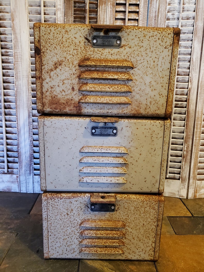 Vintage Locker Bins/ Gym Locker/ Storage/ Industrial Decor Etsy