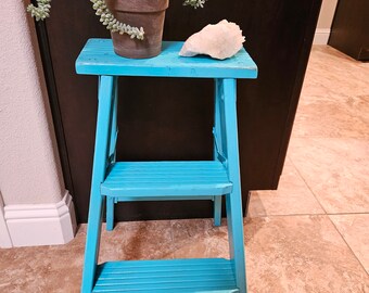 Step Ladder Vintage/ Wood Step Ladder/ Rustic Ladder/ Wedding Decor/Display Ladder