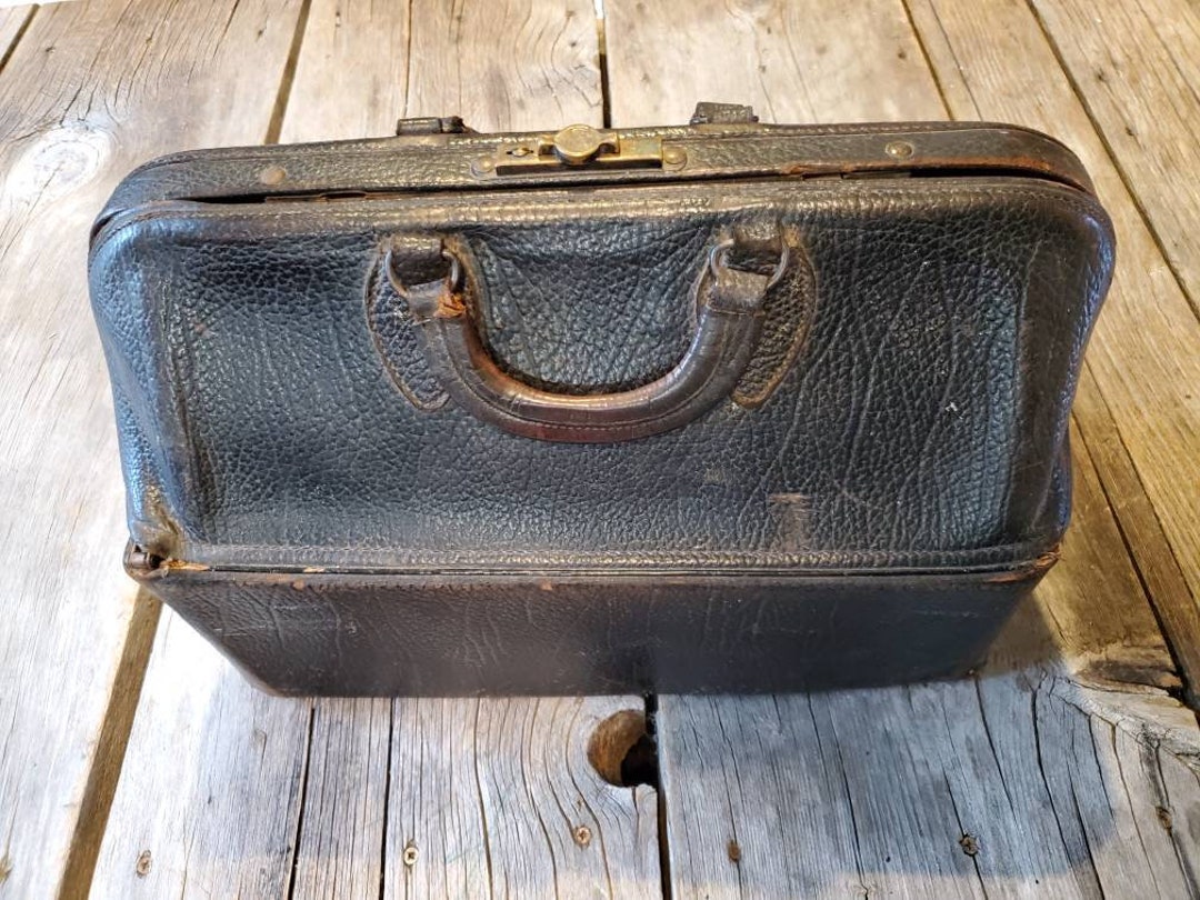 Antique B.T.M. Co. Leather Briefcase Lawyer Doctor's Medical Carry On -  Ruby Lane