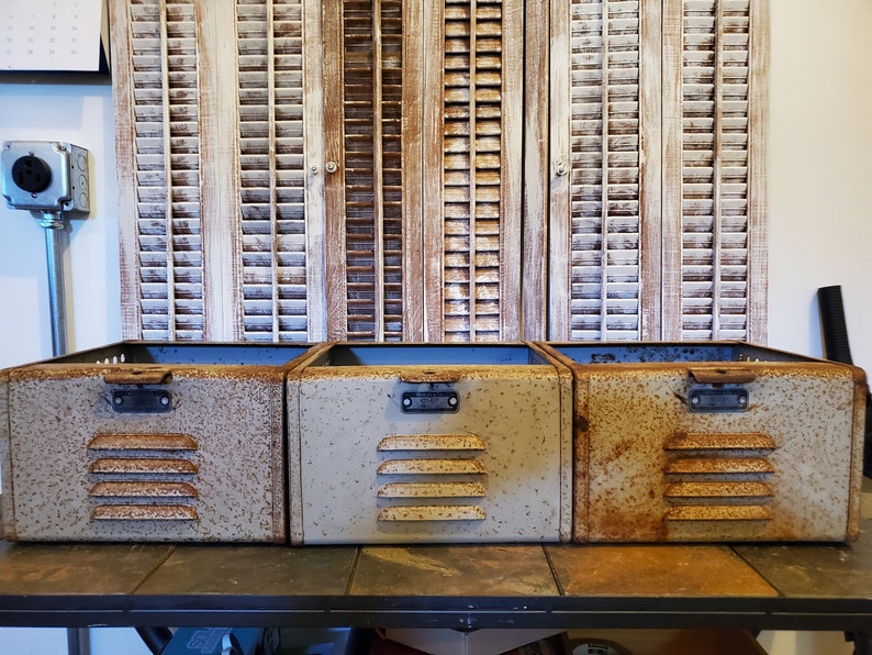 Vintage Locker Bins/ Gym Locker/ Storage/ Industrial Decor Etsy