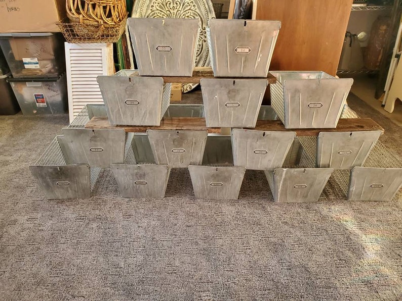 Vintage Locker Bins/ Vintage Pool Basket/ Gym Locker Bins/ Etsy