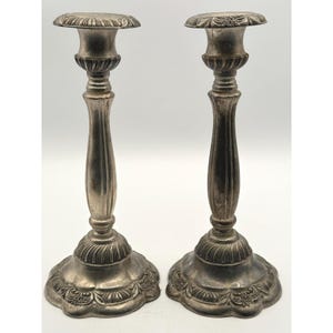 Vintage Godinger Silver Plated Candlestick Holders - Set of 2