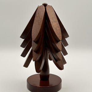 Lot de 4 dessous de plat en bois - motif arbre empilé sur poteau, support pour coussin chauffant de cuisine, protecteur de table à manger
