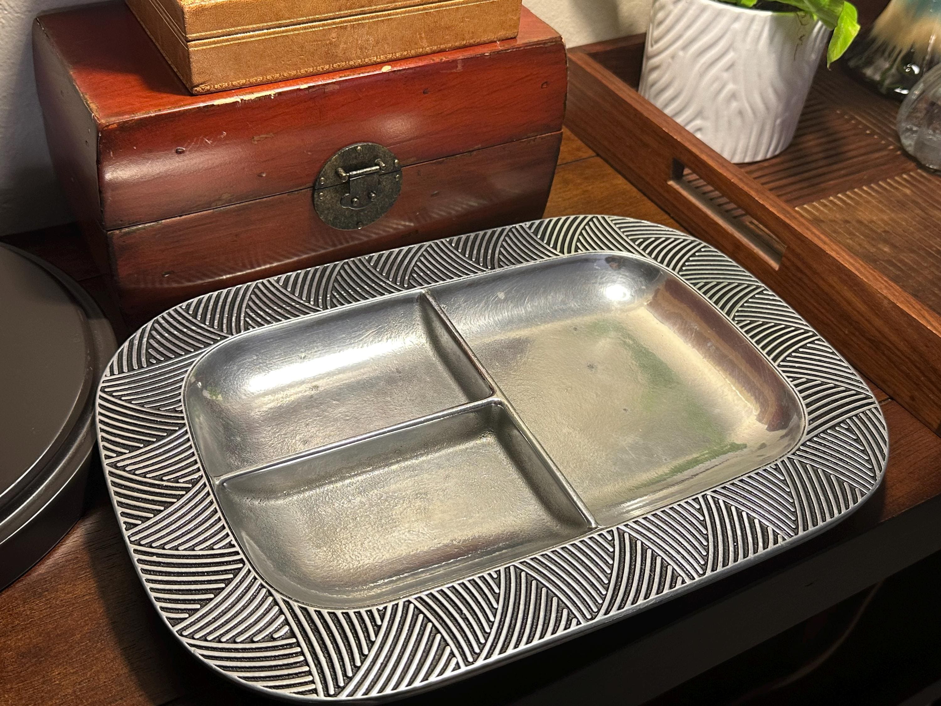 Vintage Wilton Armetale Pewter Reggae Divided Serving Tray - 3