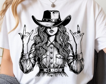 Comfort Colors Cowgirl Shirt, Western Graphic Tee, Country Concert Shirt, Vintage Cowboy Girl Tee, Rodeo Outfit