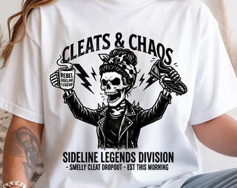 Camiseta de mamá futbolista, Camiseta de tacos y caos, Camiseta divertida para mamás deportistas, Camiseta para el día del partido, Regalo para mamá futbolista, Camiseta de mamá de fútbol