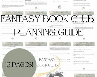 Fantasy Book Club Discussion Guide Template: Editable Planning Guide (Instant Digital Download)
