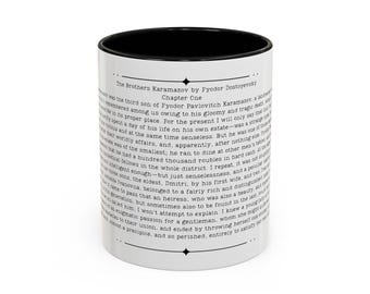 Brüder Karamasow-Zitat-Becher, Fjodor Dostojewski-Zitat, 11 Unzen oder 15 Unzen Tasse, russische Literatur Geschenk