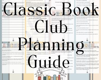 Sjabloon discussiegids klassieke boekenclub: bewerkbare planningsgids (direct afdrukbare digitale download)